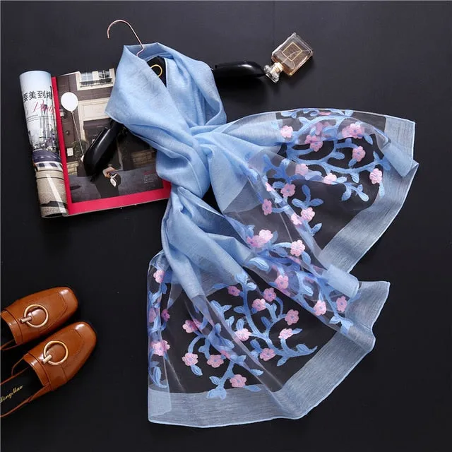 Fashion Silk Scarf Floral Printed Bandana Shawl #1366