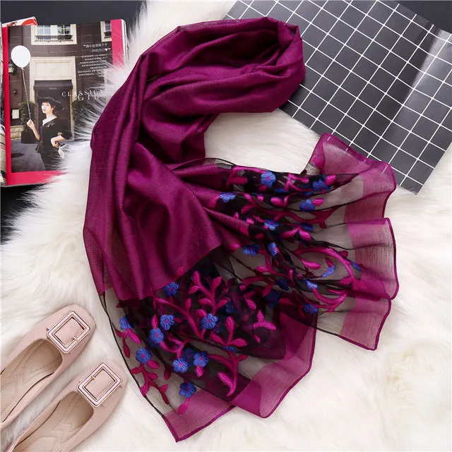 Fashion Silk Scarf Floral Printed Bandana Shawl #1366