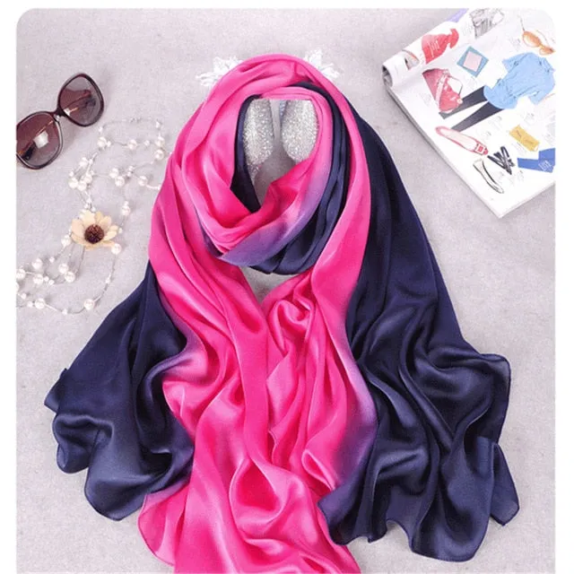 Fashion Silk Scarf Smooth Bandana Shawl #CS-1