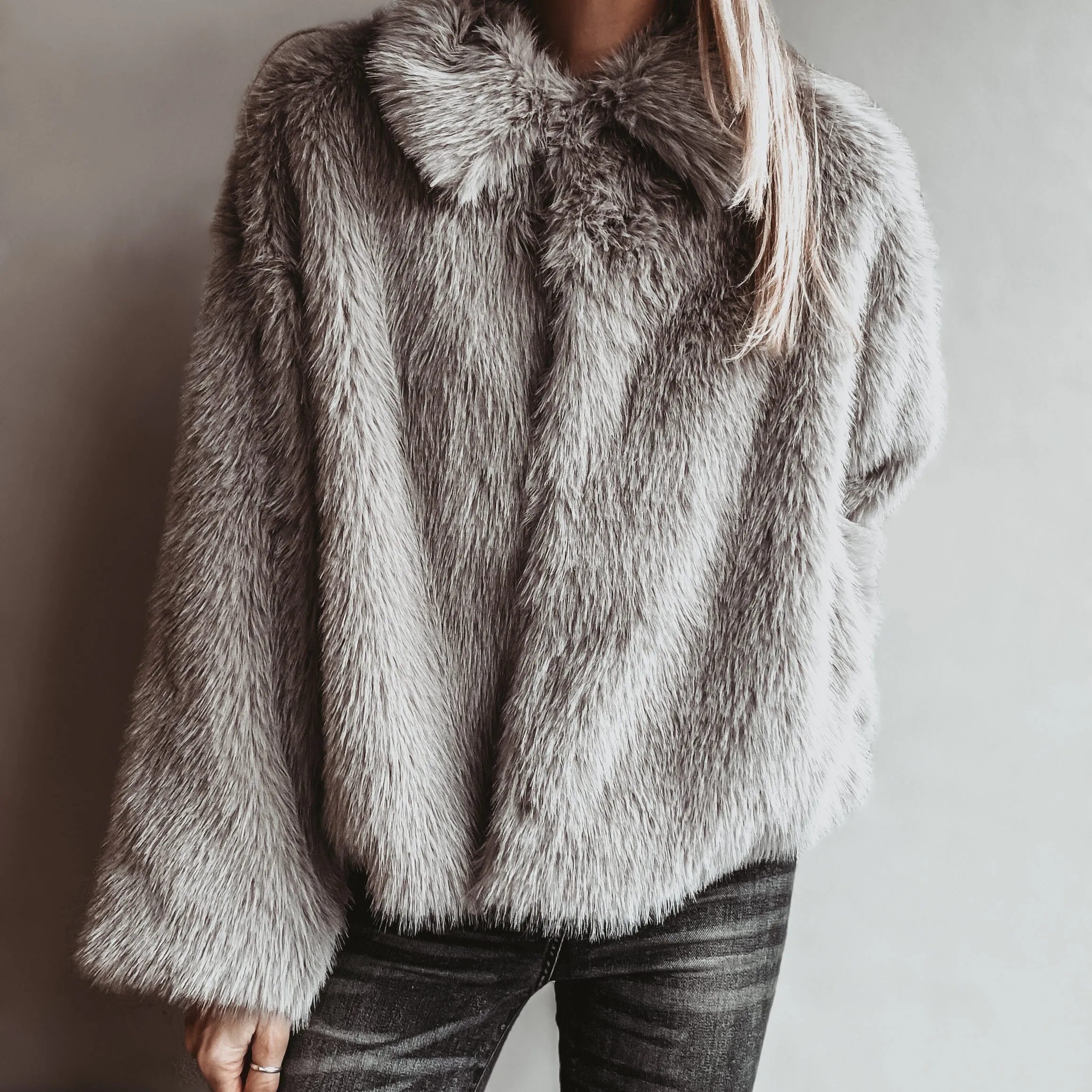 Faux fur GREY jacket *NEW*