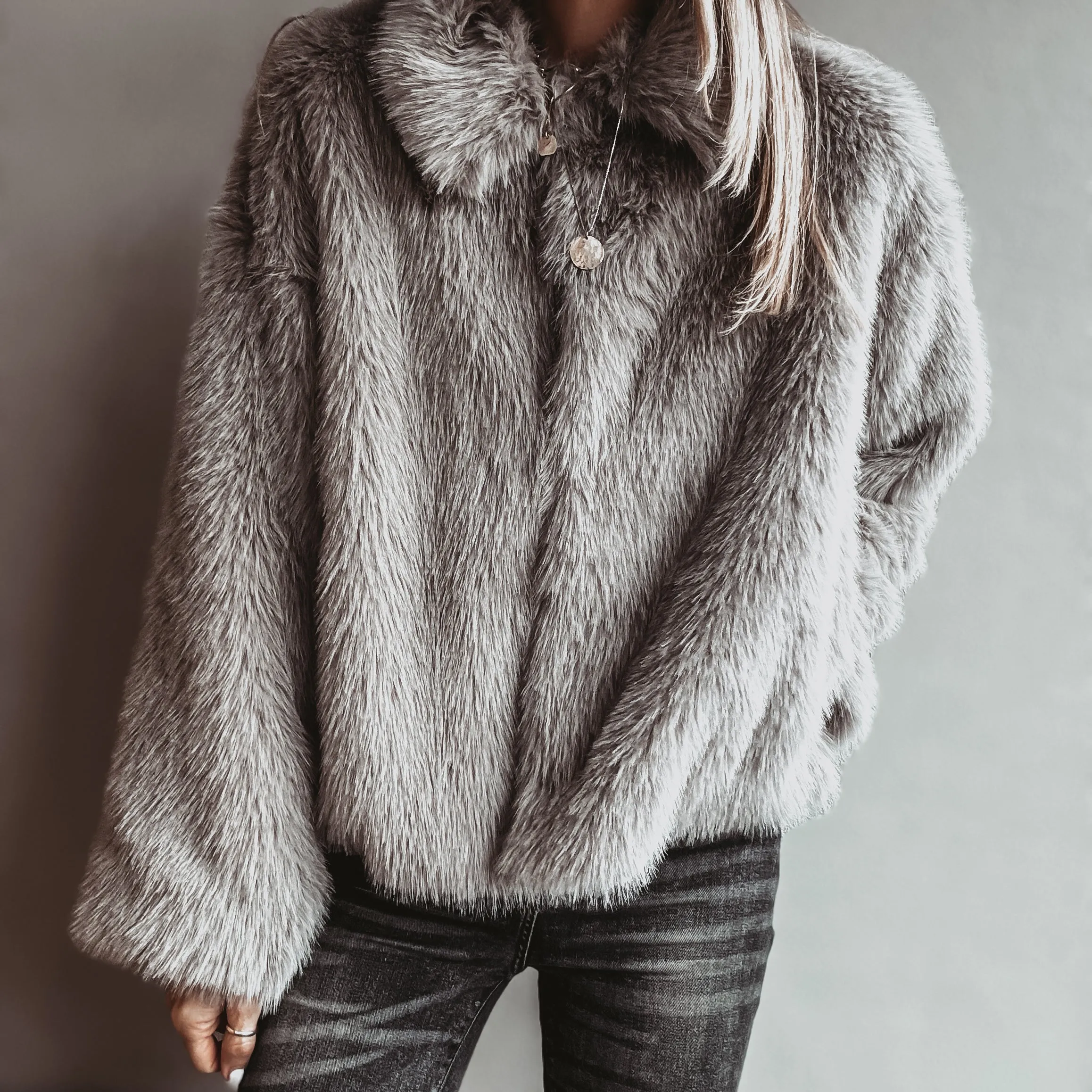 Faux fur GREY jacket *NEW*