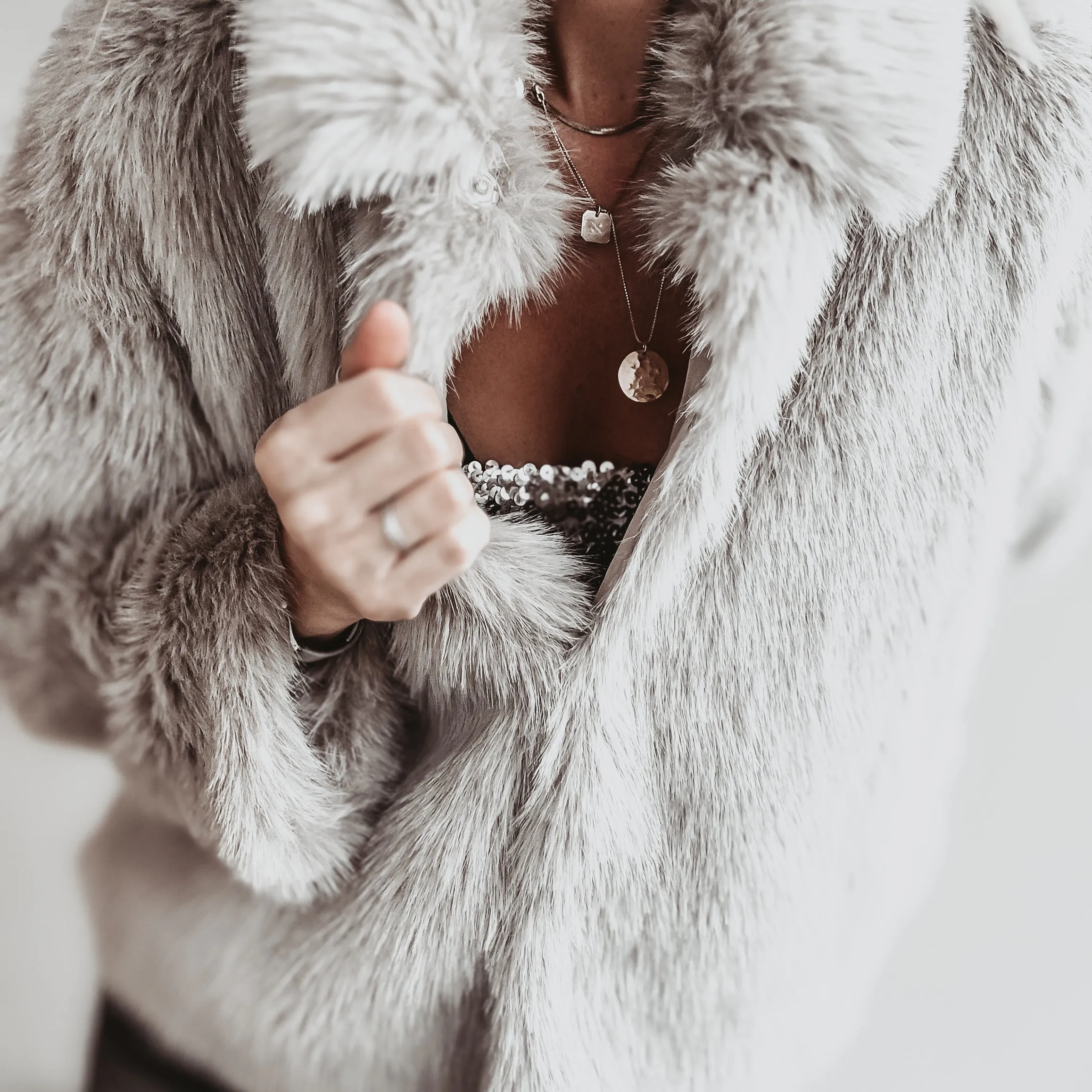 Faux fur GREY jacket *NEW*