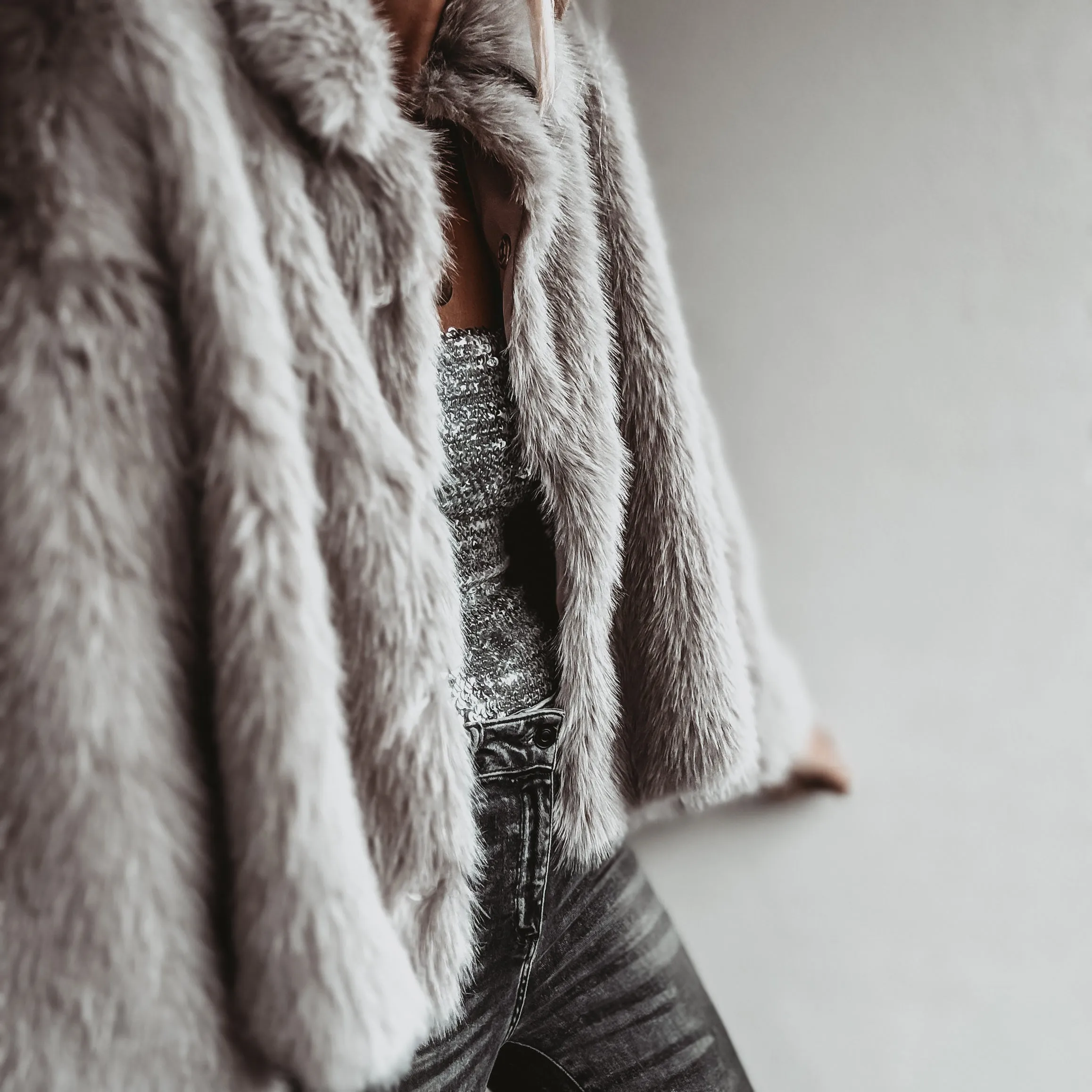 Faux fur GREY jacket *NEW*