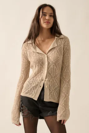 Ferry Crochet Sweater Knit Shirt