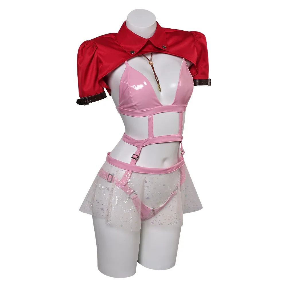 Final Fantasy Aerith Gainsborough Women Pink Sexy Suit Party Carnival Halloween Cosplay Costume