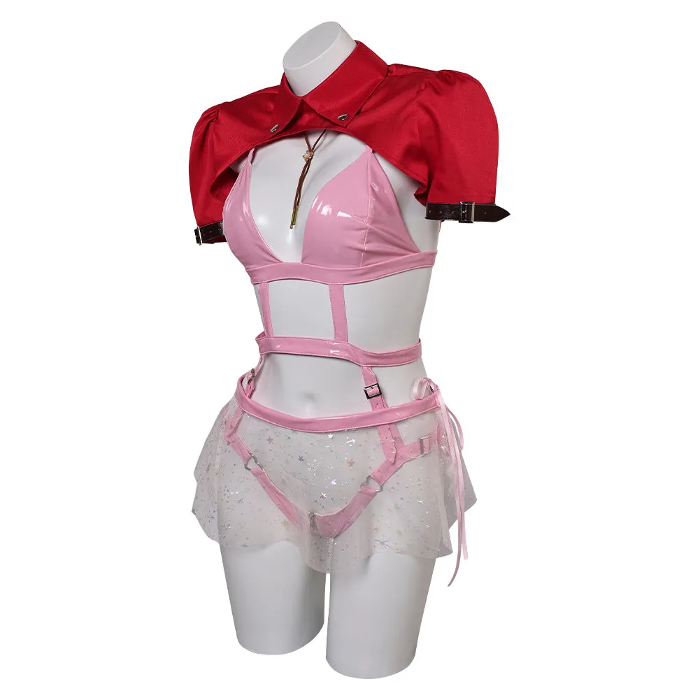 Final Fantasy Aerith Gainsborough Women Pink Sexy Suit Party Carnival Halloween Cosplay Costume