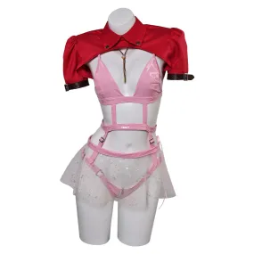 Final Fantasy Aerith Gainsborough Women Pink Sexy Suit Party Carnival Halloween Cosplay Costume