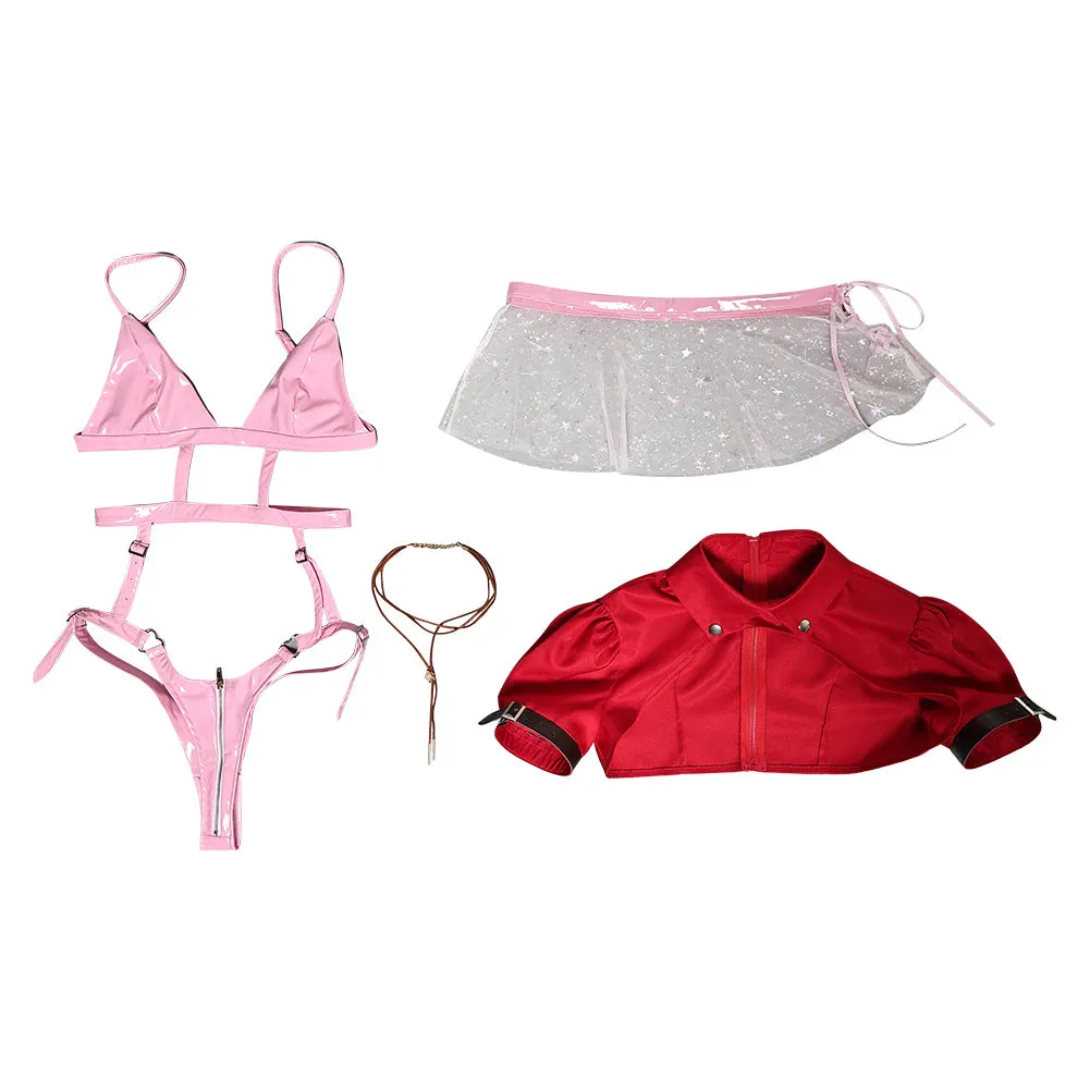 Final Fantasy Aerith Gainsborough Women Pink Sexy Suit Party Carnival Halloween Cosplay Costume