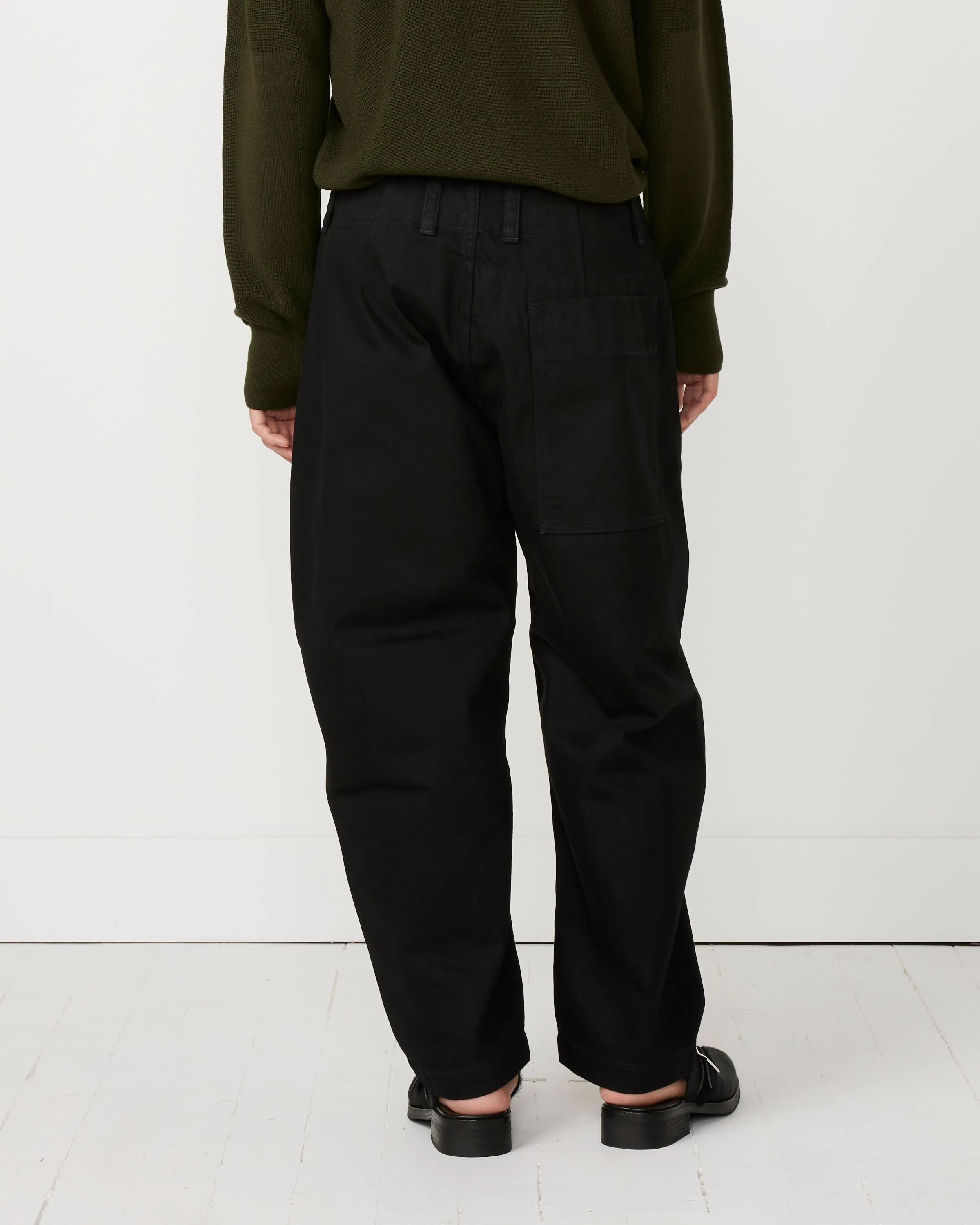 Forth Denim Round Leg Pant in Black