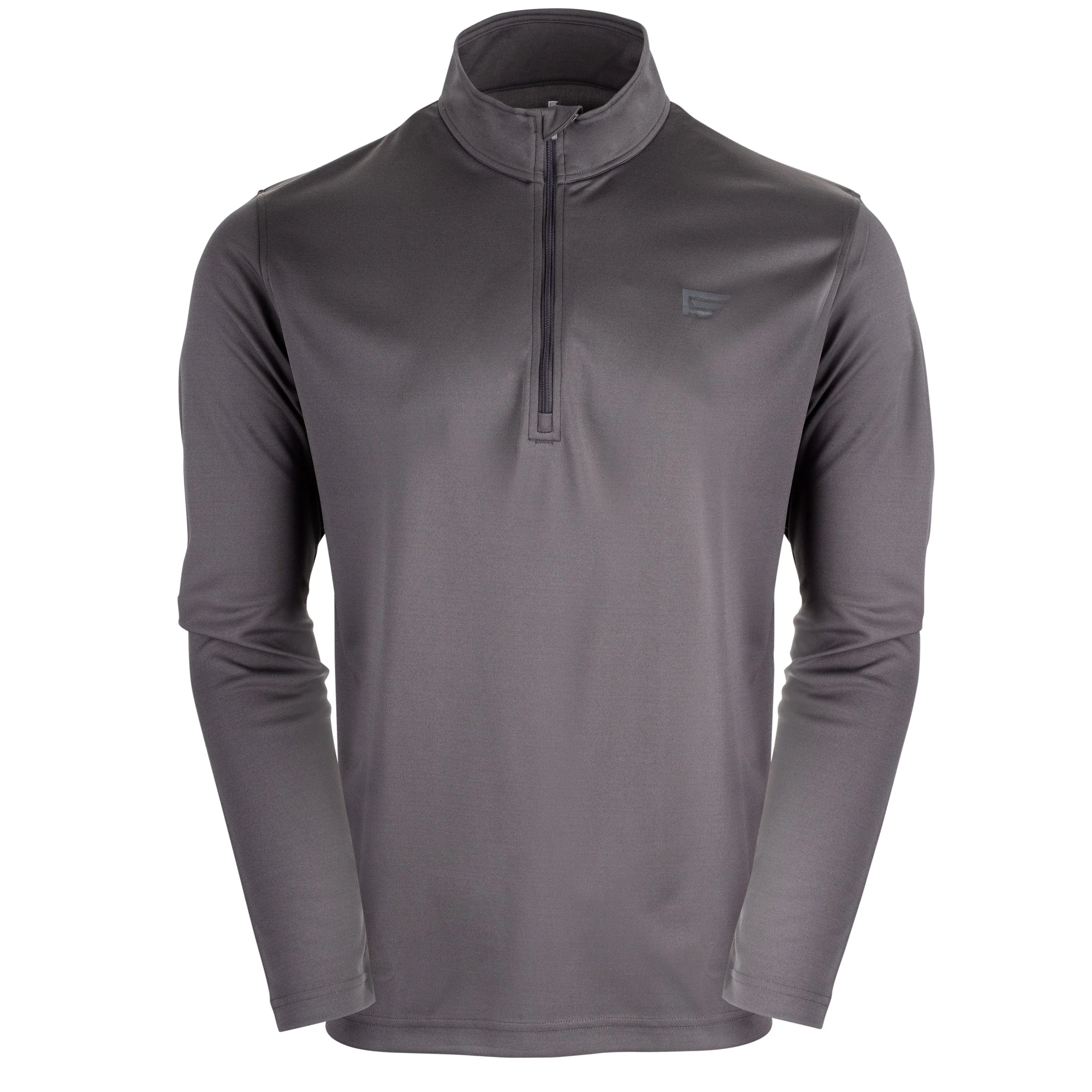 Founders Club Performance Men's Long Sleeve Lightweight Breathable Thermal Half Zip Baselayer Shirt Top Golf Hiking Skiing Gray