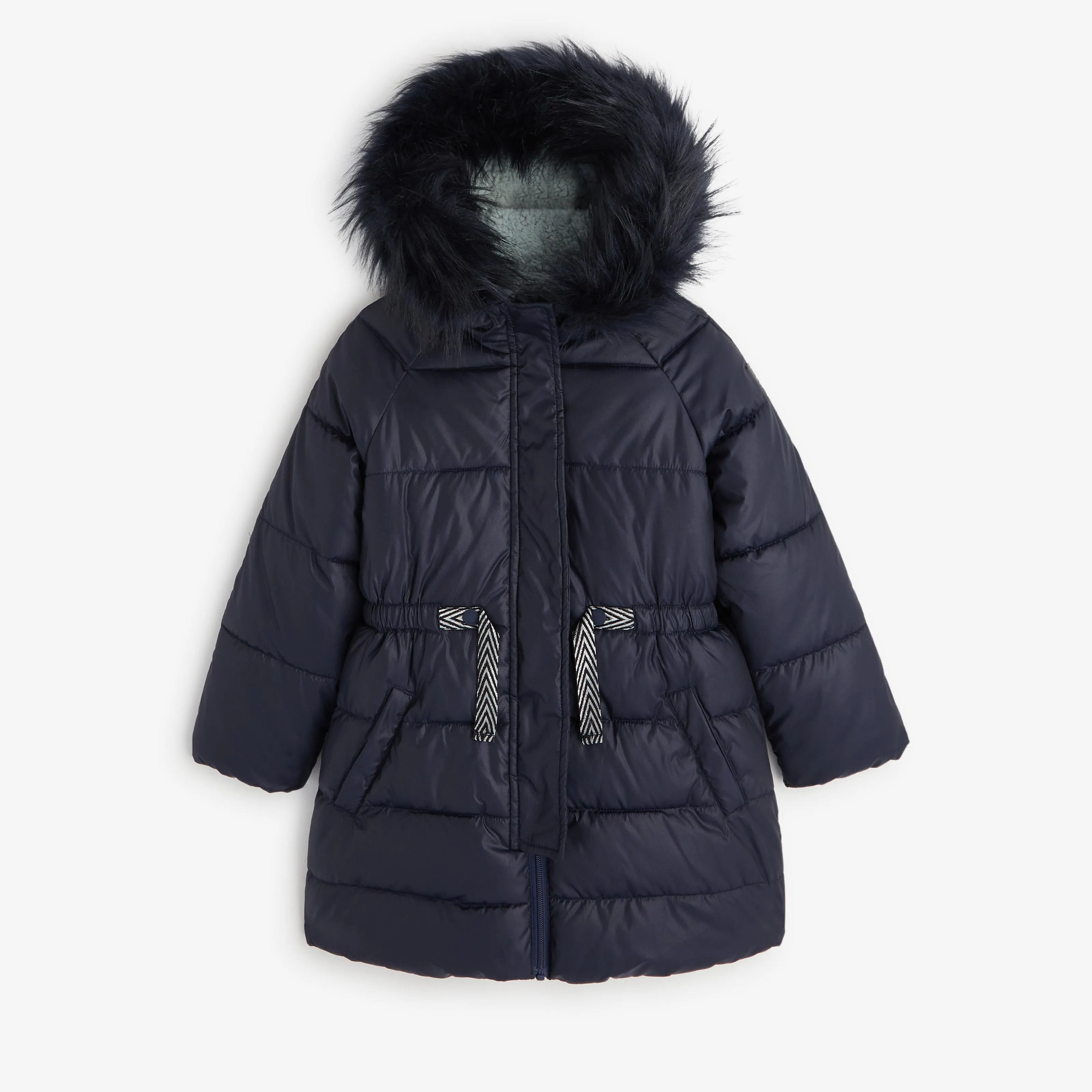 Girls' navy blue parka