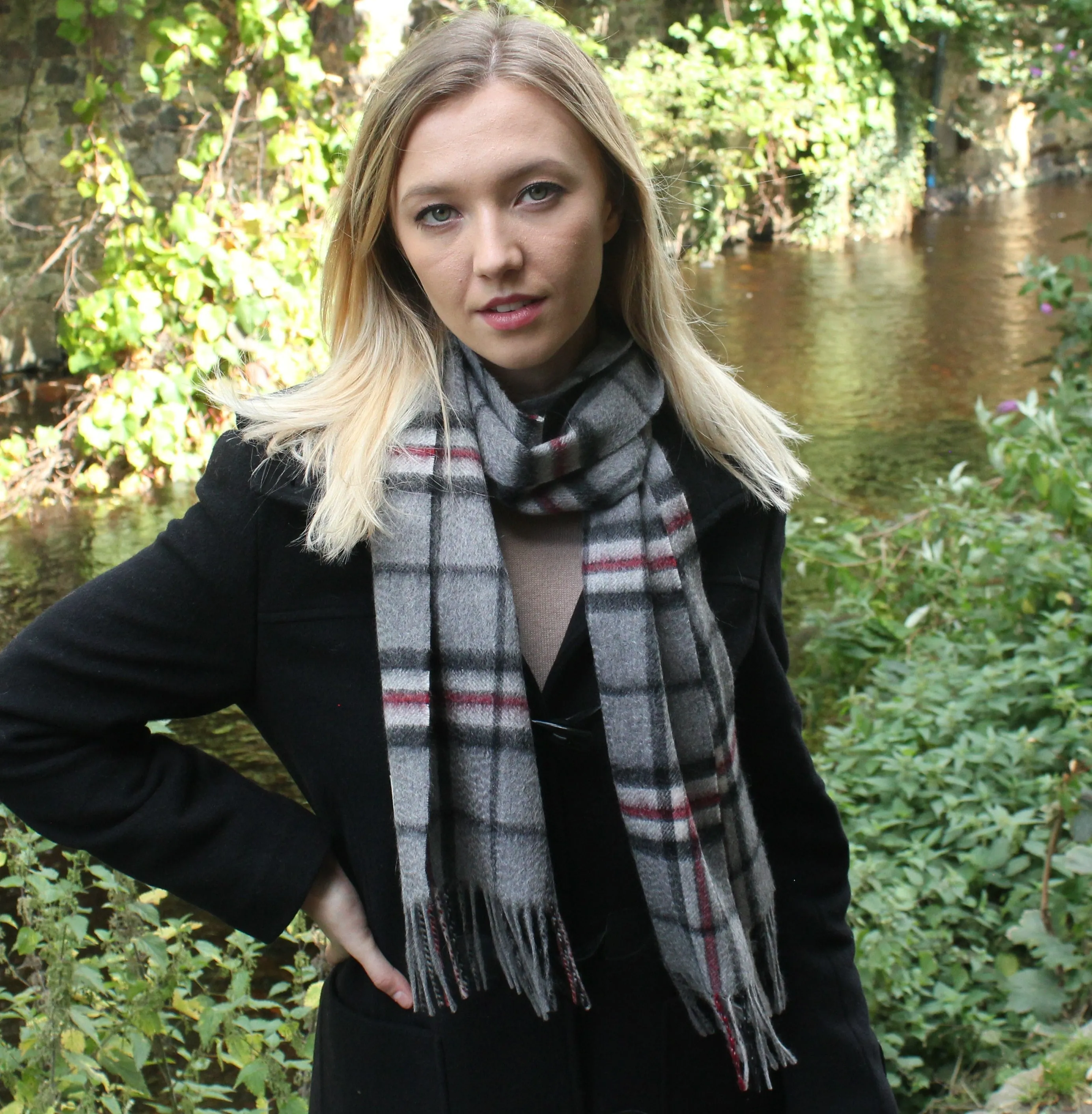 Glenmore 100% Lambswool Tartan Scarf - Camel Check