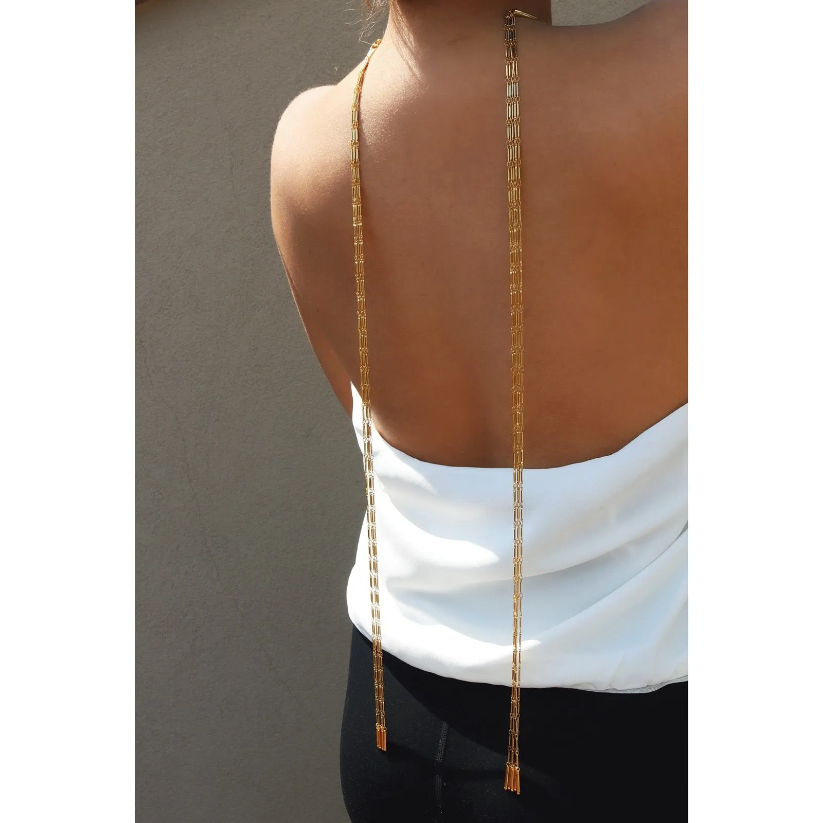 Gold Scarf Chain Necklace