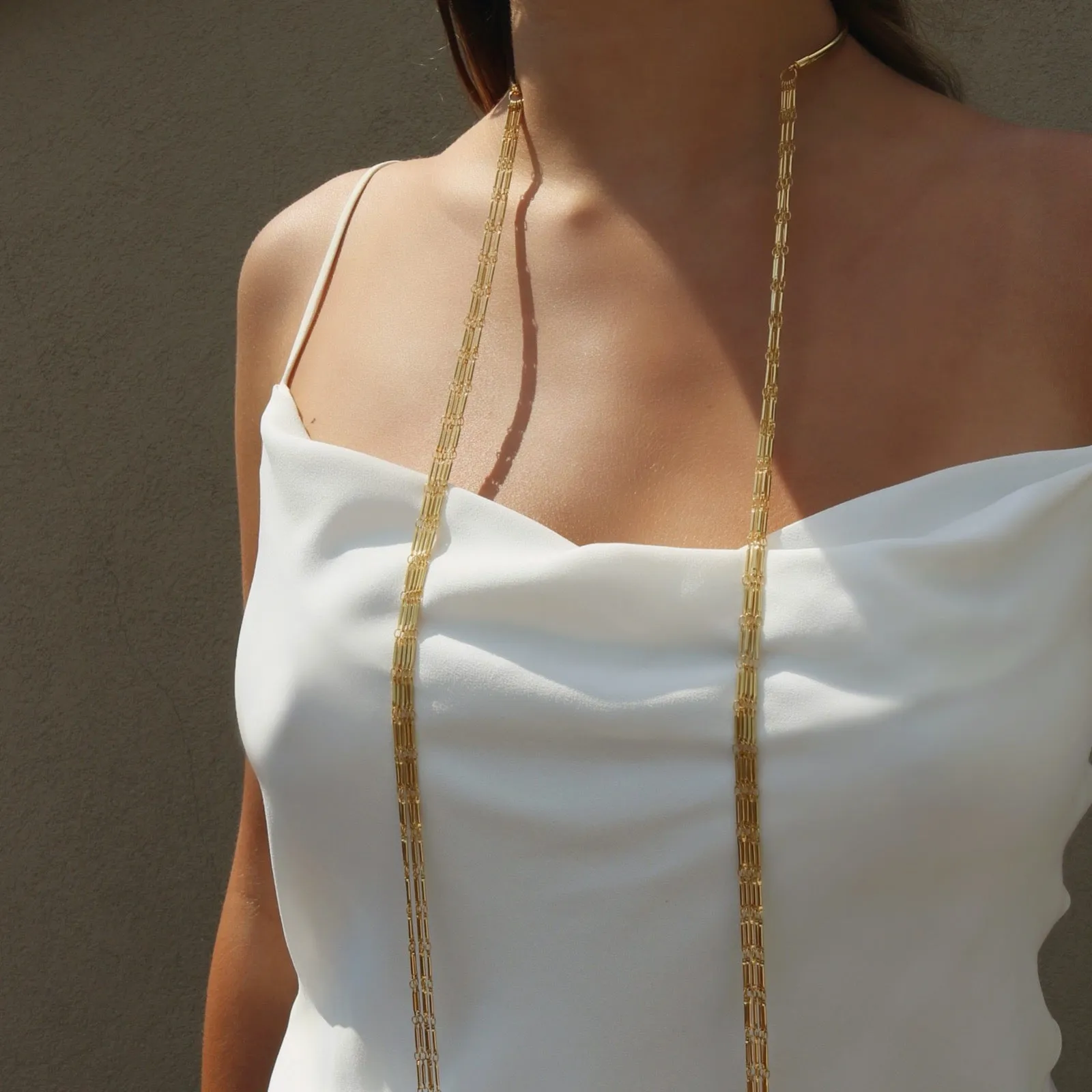 Gold Scarf Chain Necklace