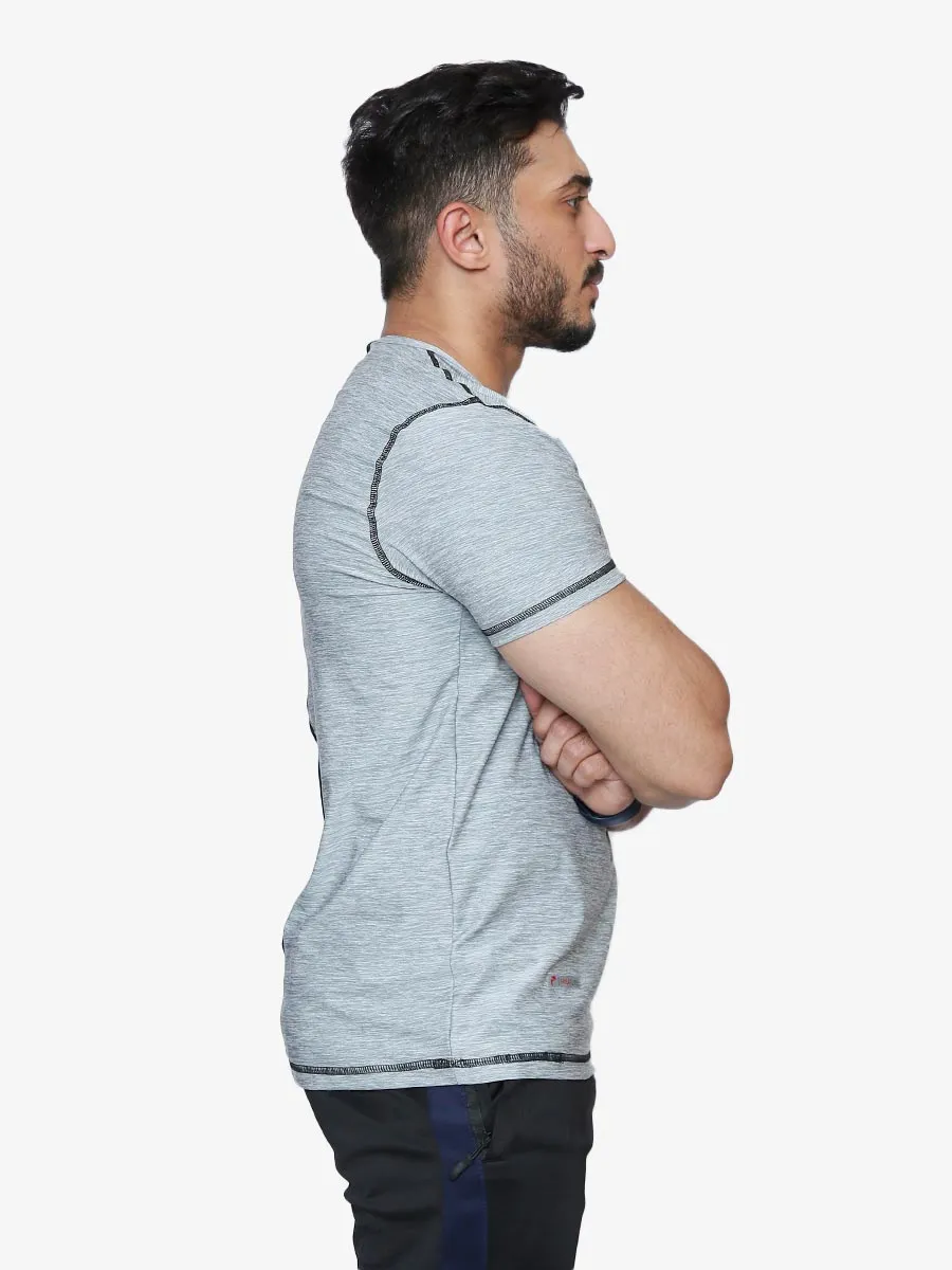 Gravity - Half Sleeves - T-Shirt - 032 - Light Heather Grey / Black