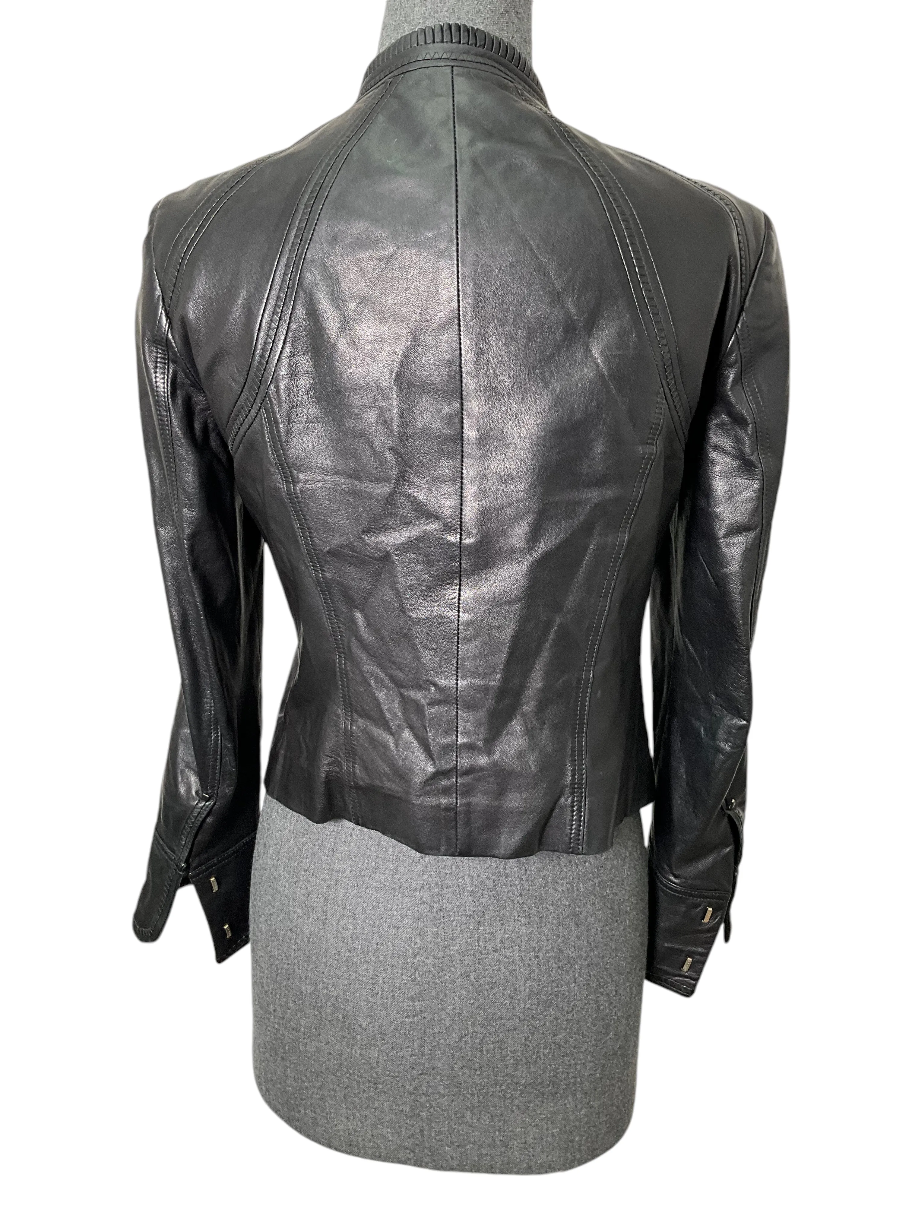 GUCCI Vintage Leather Cropped Biker Jacket Size S