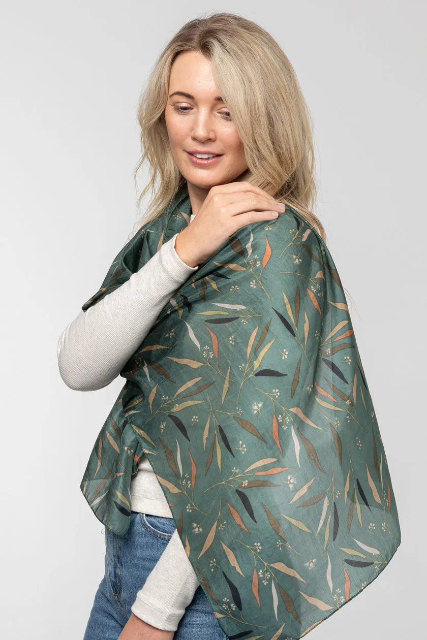 Gumleaf Silk Scarf - Green