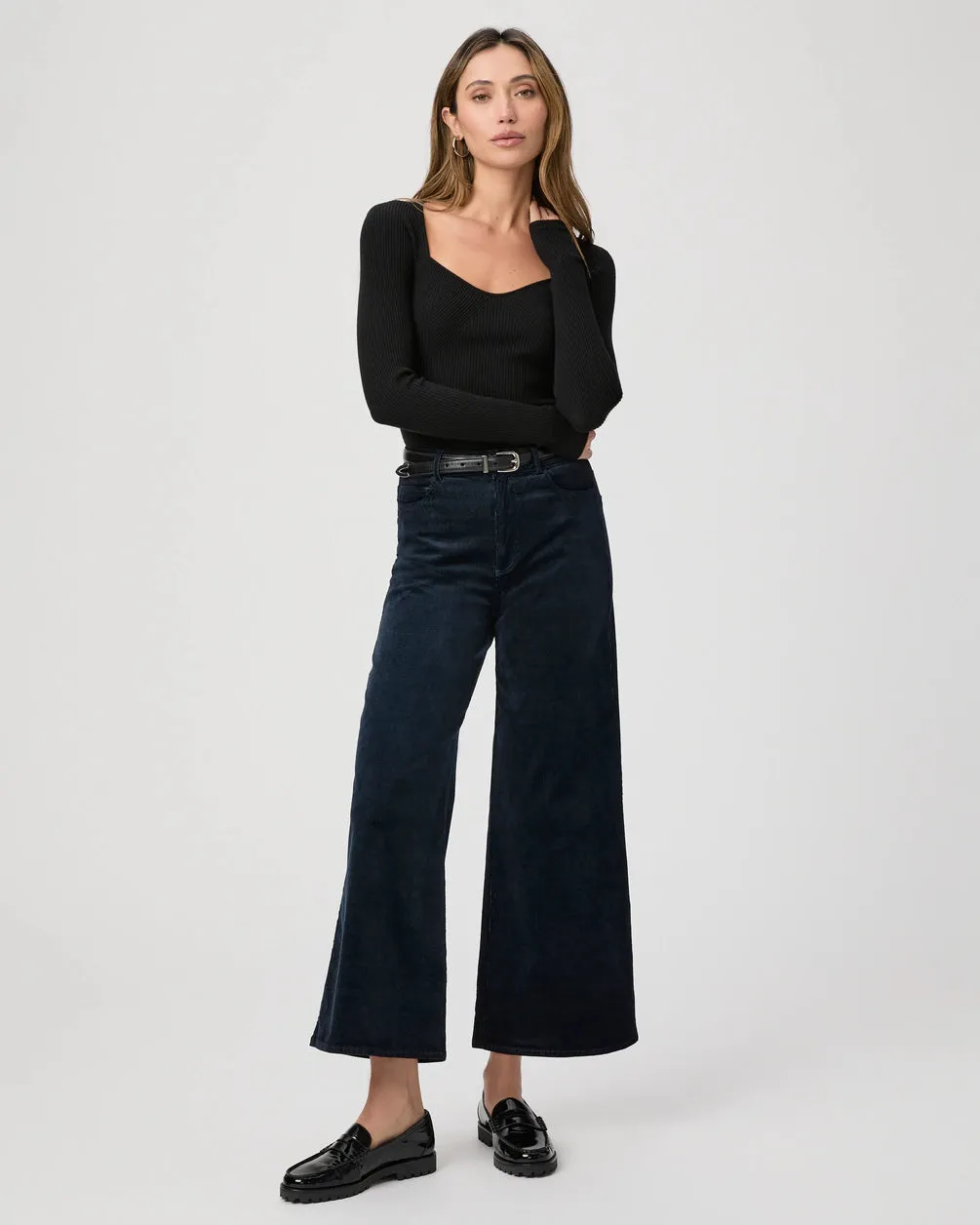 Harper Ankle Wide Leg - Navy Corduroy