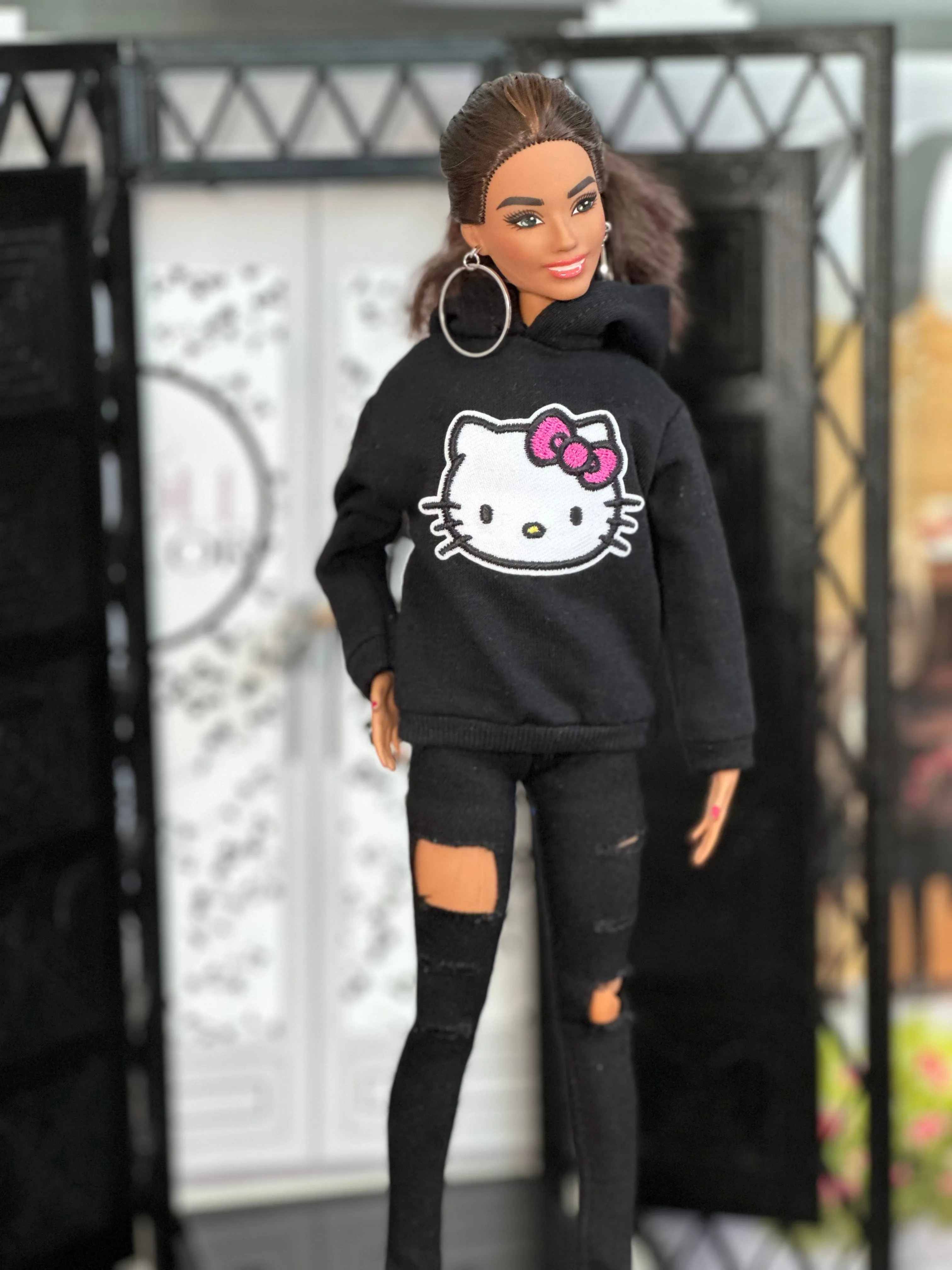 Hello kitty hoodie sweater for barbie