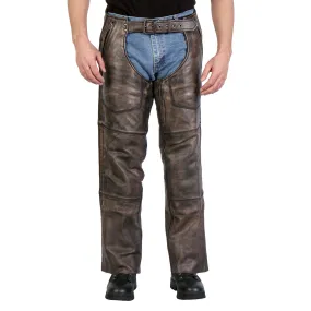 Hot Leathers CHM1008 Unisex Distressed Brown Premium Motorcycle