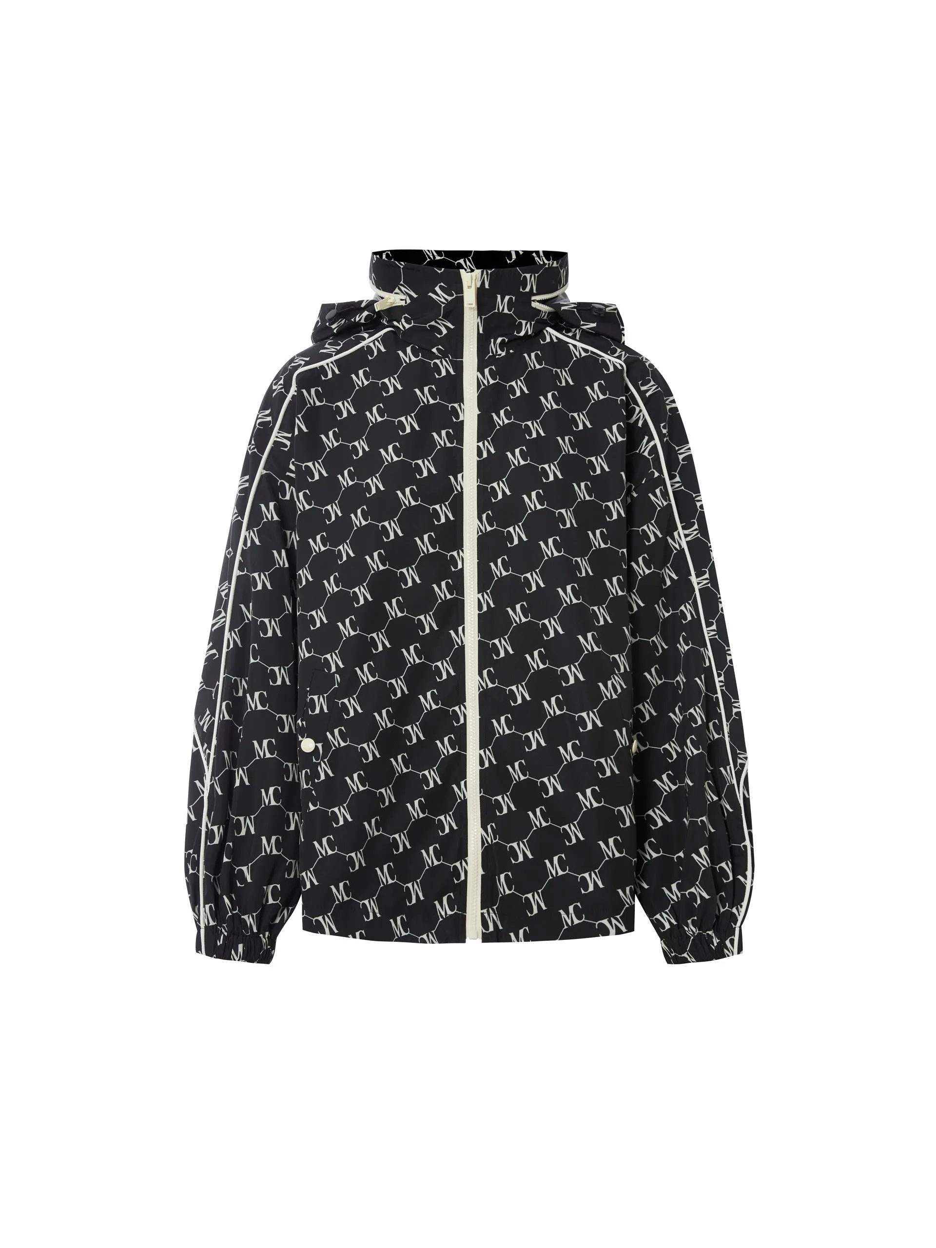 HOT SALE Monogram Print Hooded Trench Coat