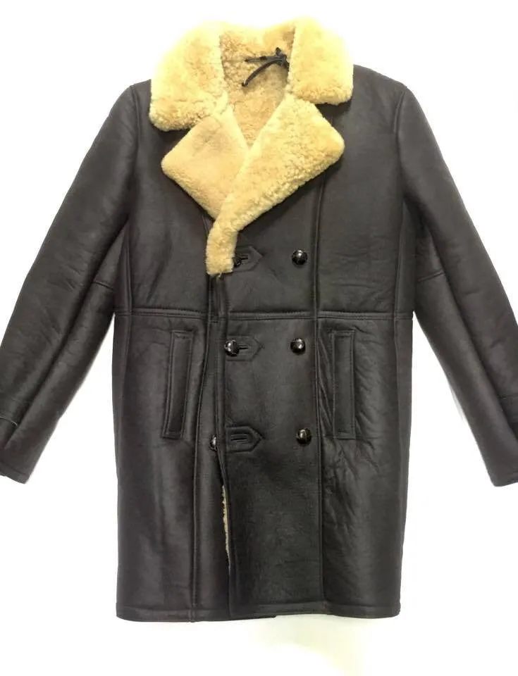 Jakewood - 4400 Sheepskin 3 Button Shearling Trench Coat