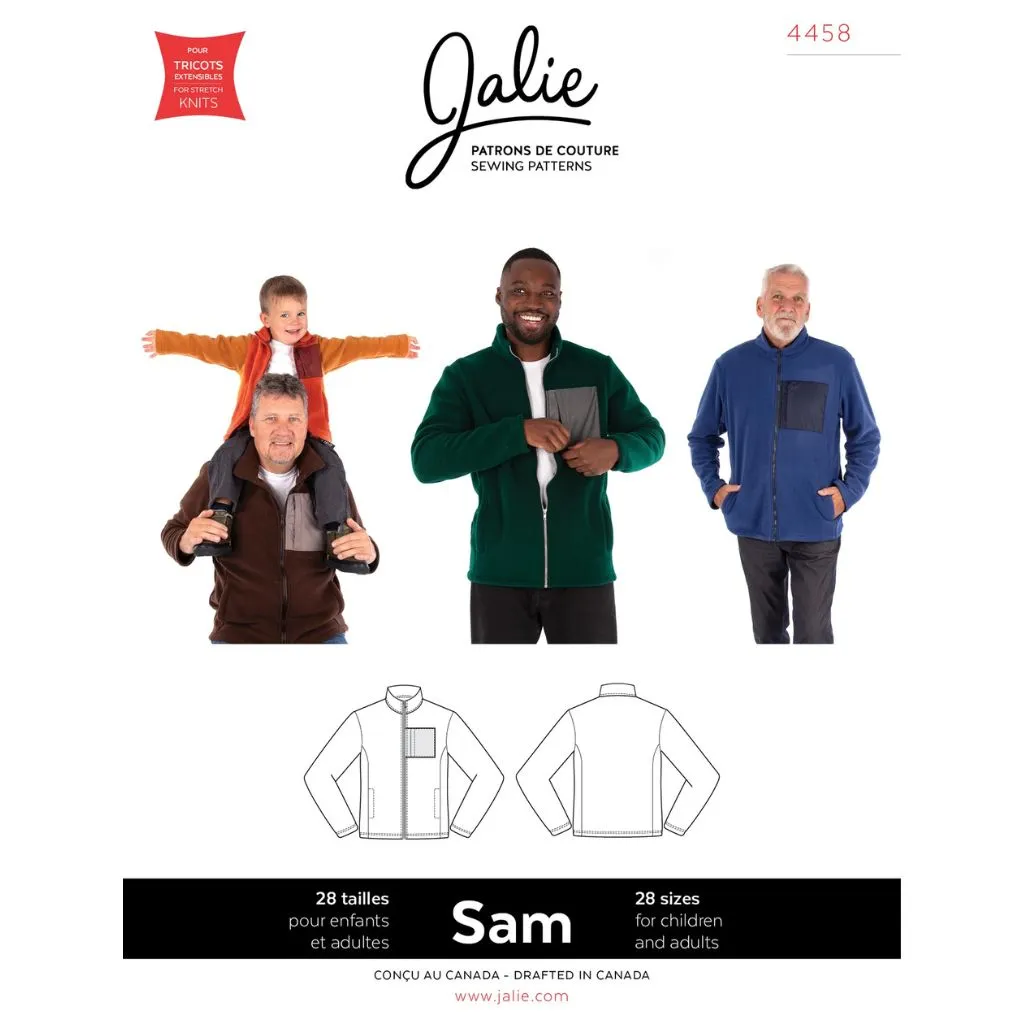 Jalie Sewing Patterns Sam Unisex Classic Fleece Jacket