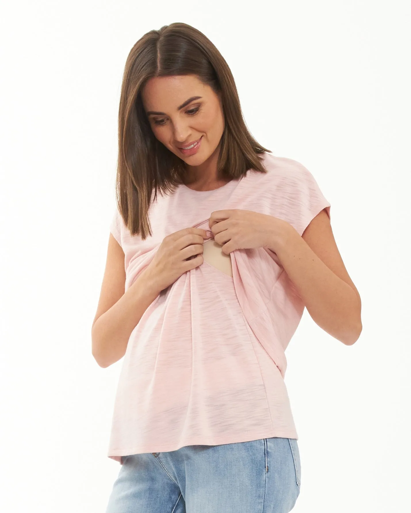 Jazmin Nursing Tee - Soft Pink