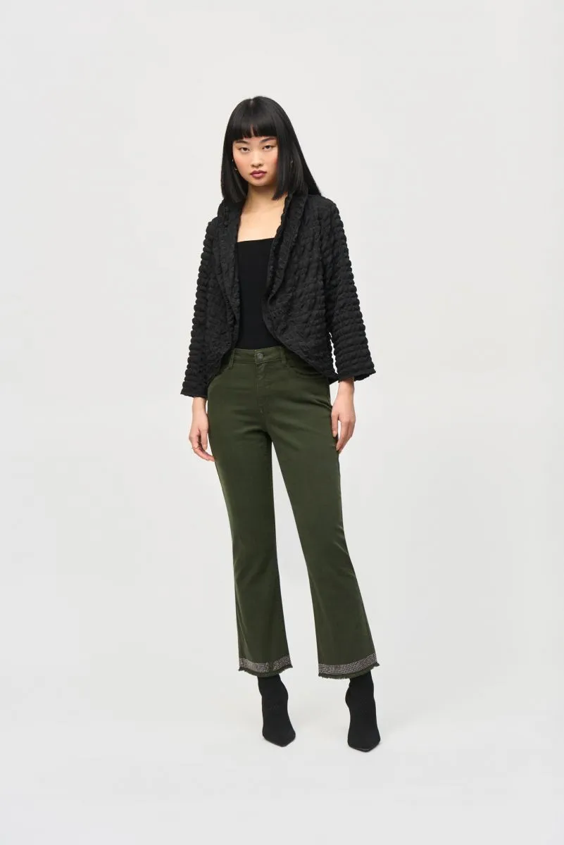 Joseph Ribkoff Bubble Textured Open Front Cropped Jacket 243084