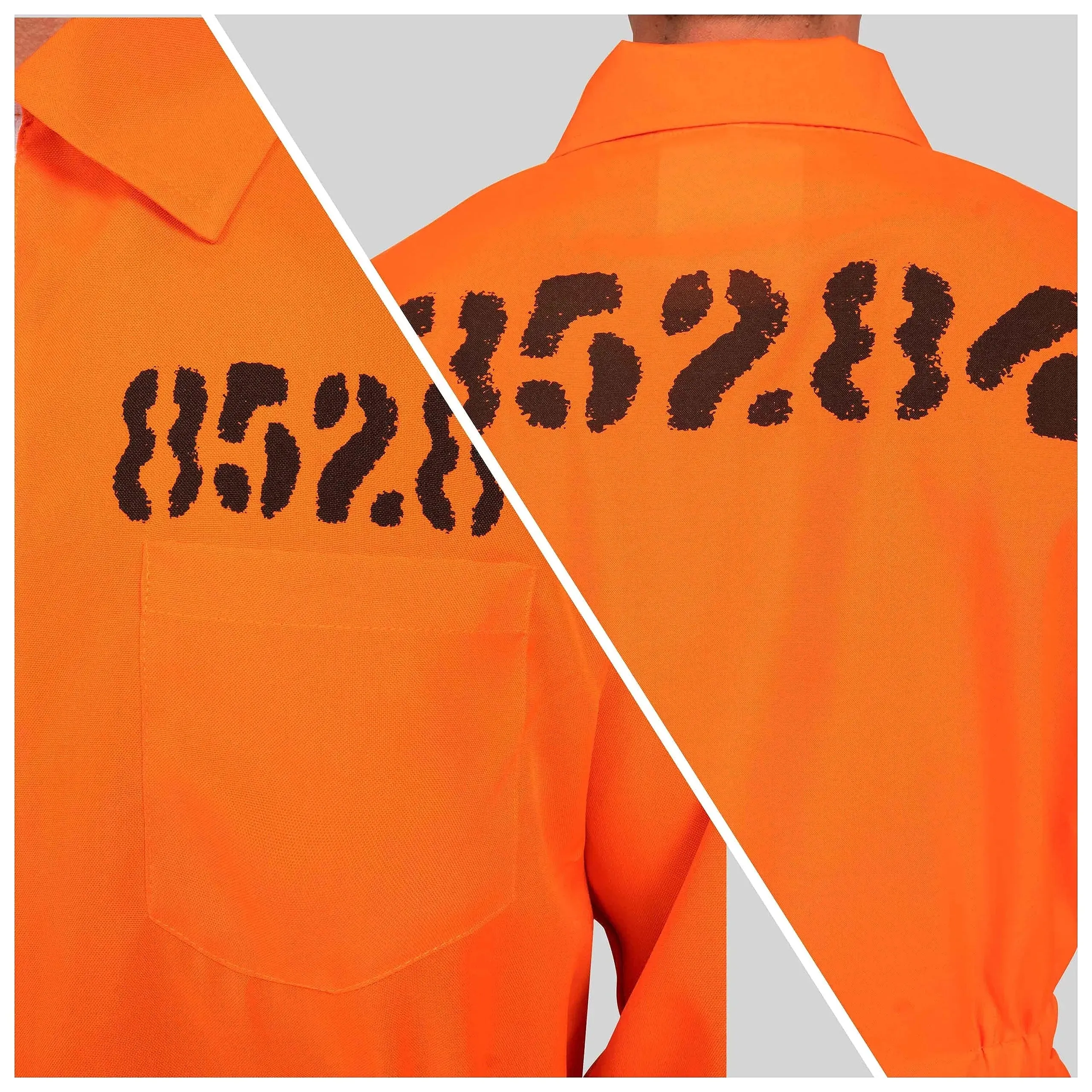 Jumpsuit Men's Orange Prison Escaped Inmate Jailbird Coverall Costume