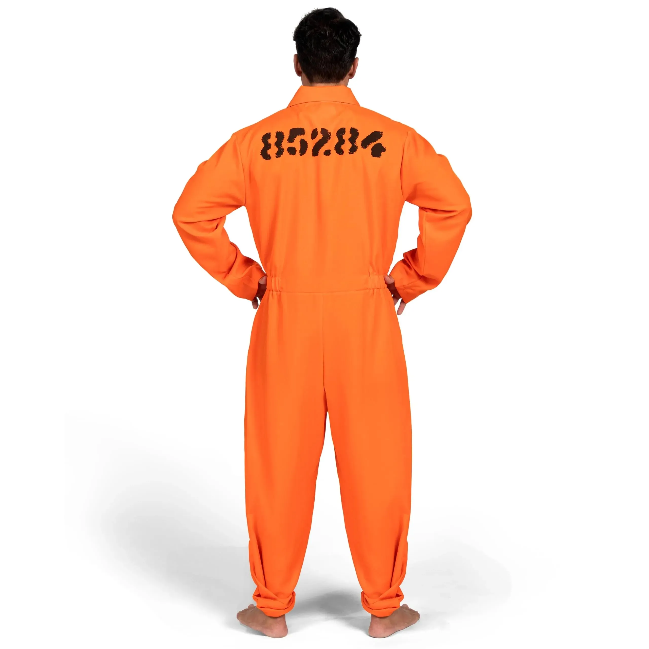 Jumpsuit Men's Orange Prison Escaped Inmate Jailbird Coverall Costume