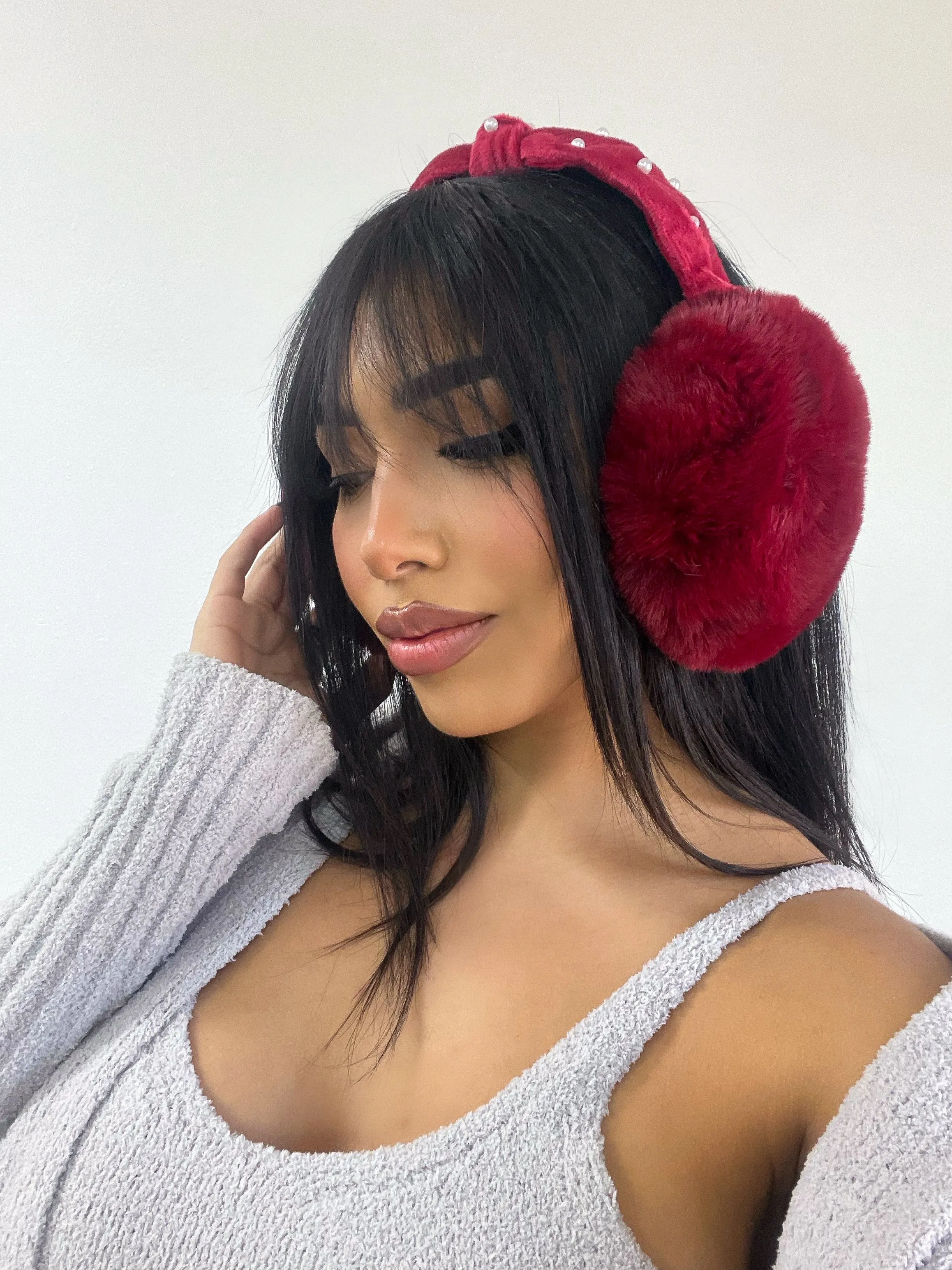 Kamila Ear Muffs (Burgundy)