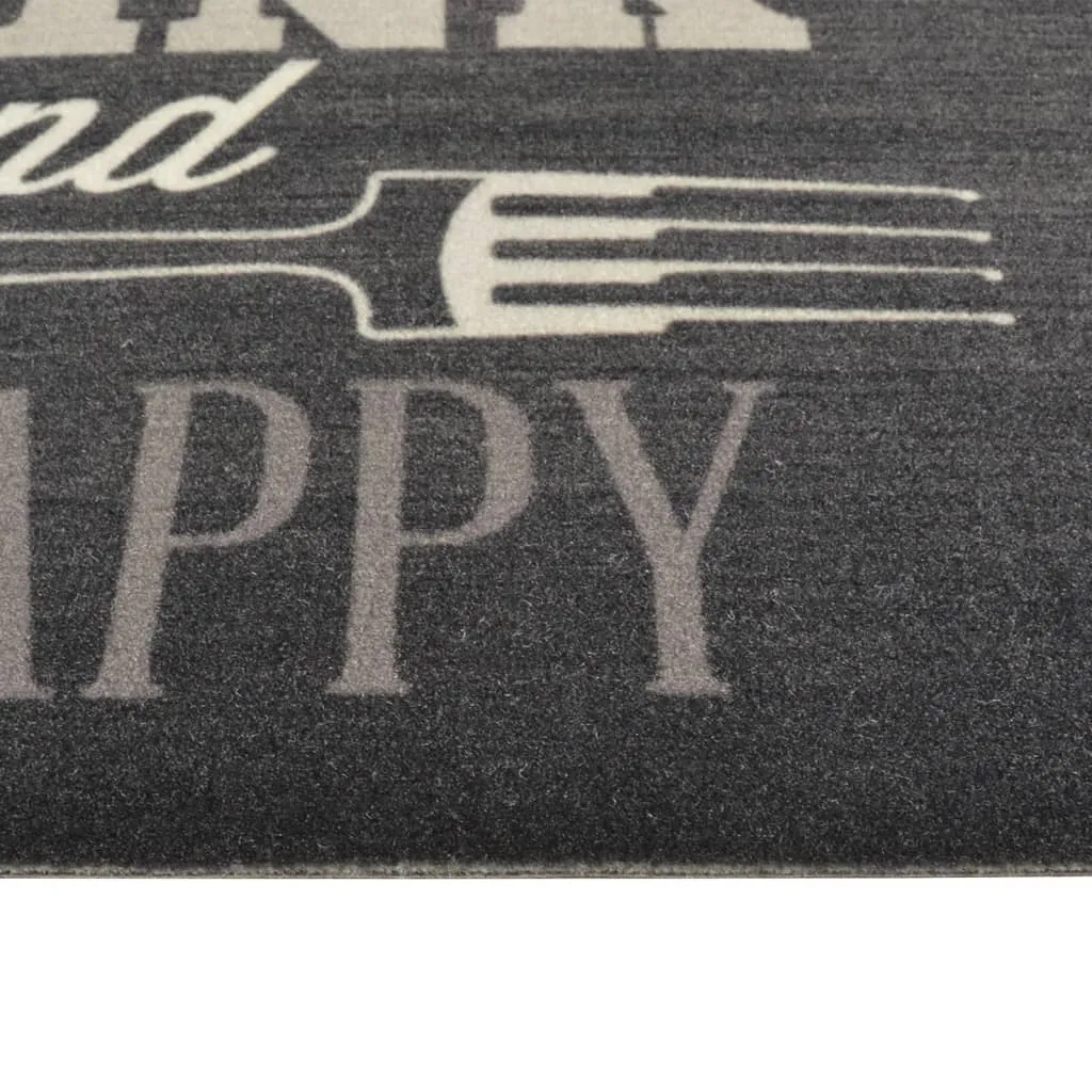 Kitchen Rug Washable Kitchen Black 60x180 cm Velvet