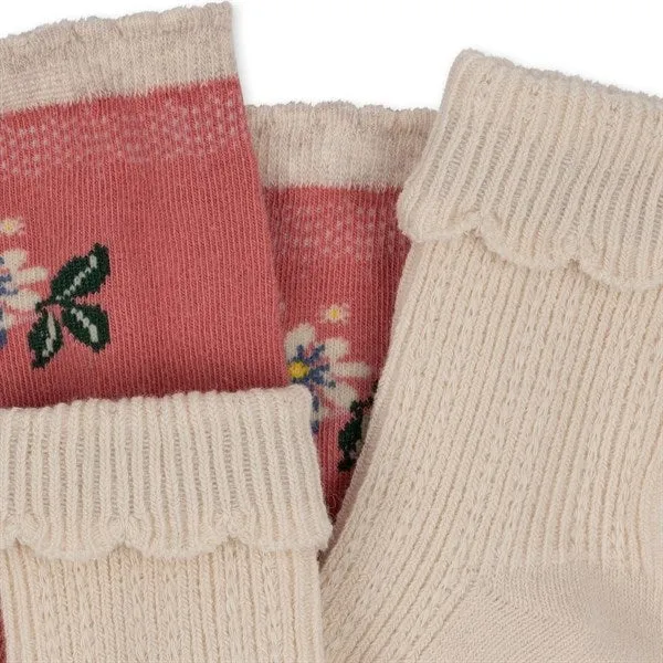 Konges Sløjd Jacquard Pointelle Socks 2-Pack Pink