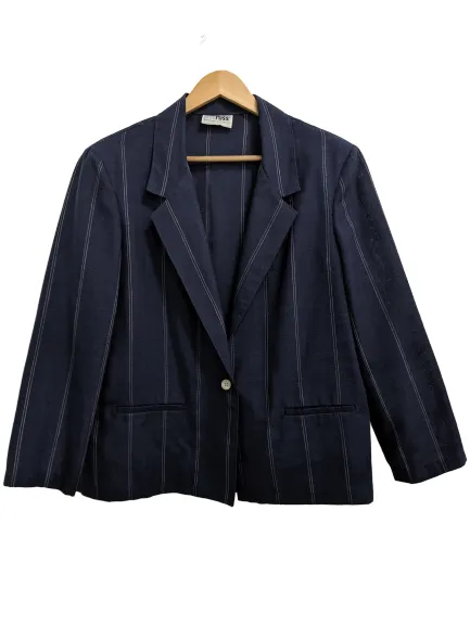 [L] Vintage Navy Blue Boxy Blazer