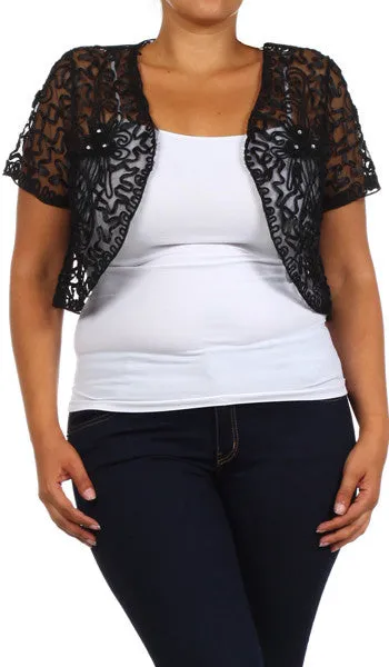 Lace Bolero Jacket Short Sleeve by COC TN167