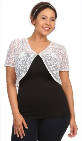 Lace Bolero Jacket Short Sleeve by COC TN167