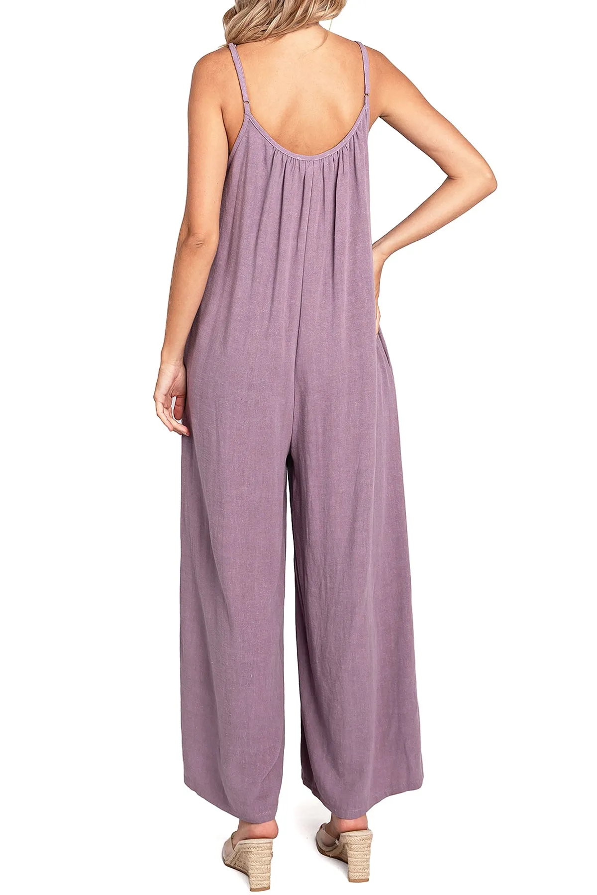 Lana Roux Tulum Wide-Leg Linen Jumpsuit