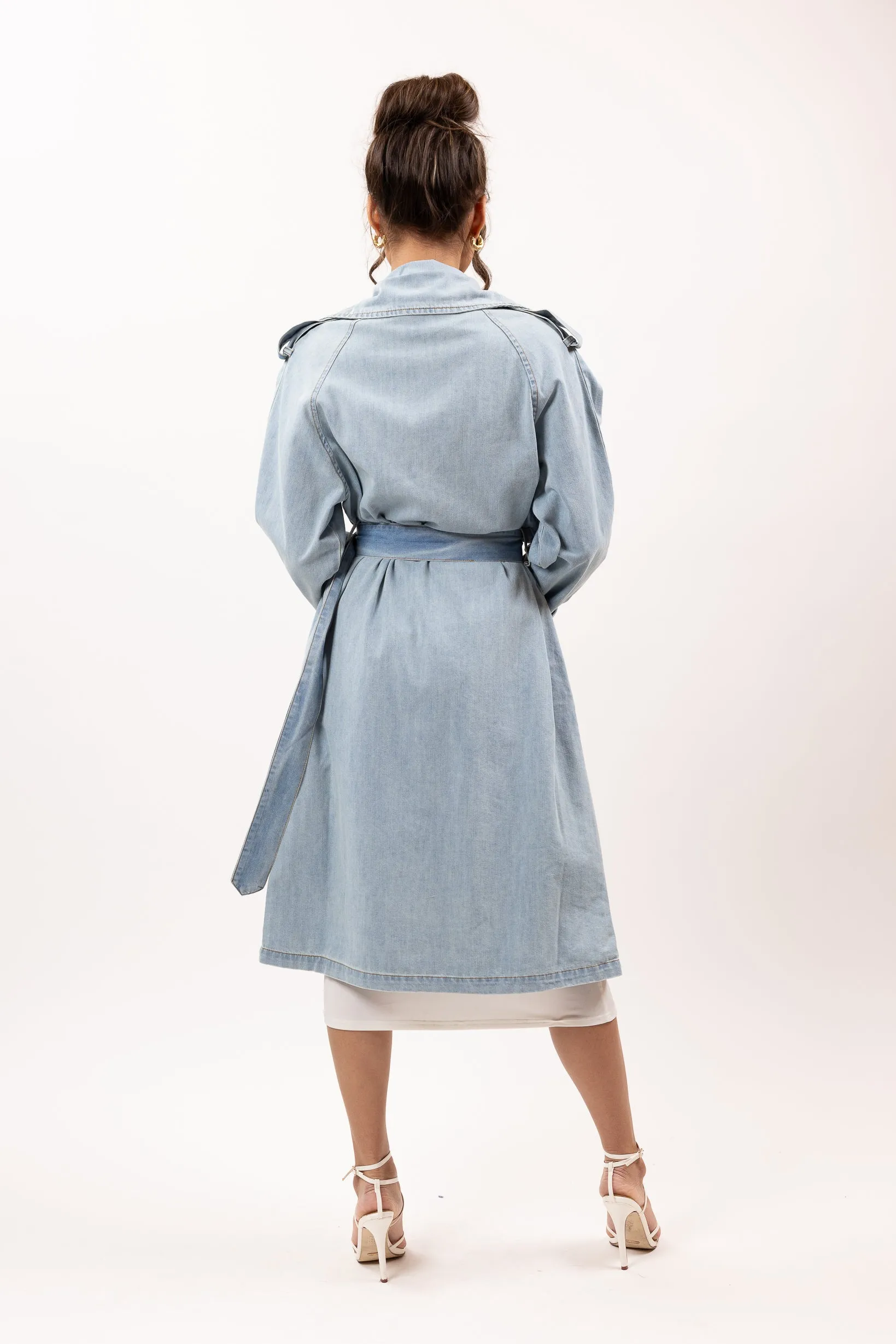 Light Denim Trench Coat