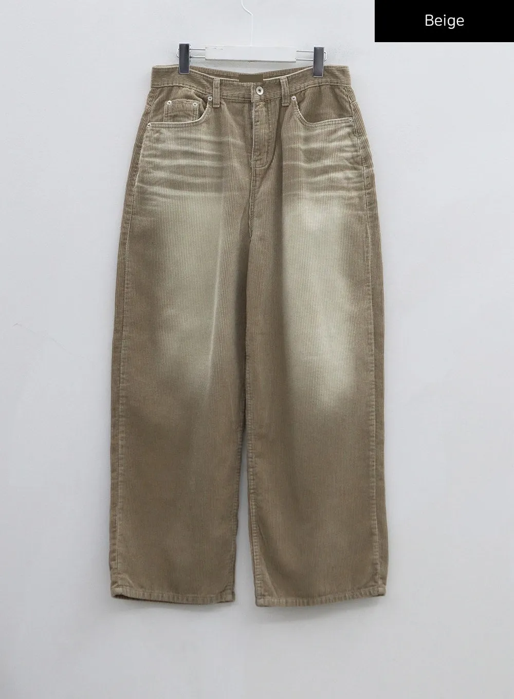 Light Washing Corduroy Wide Pants Unisex CN02