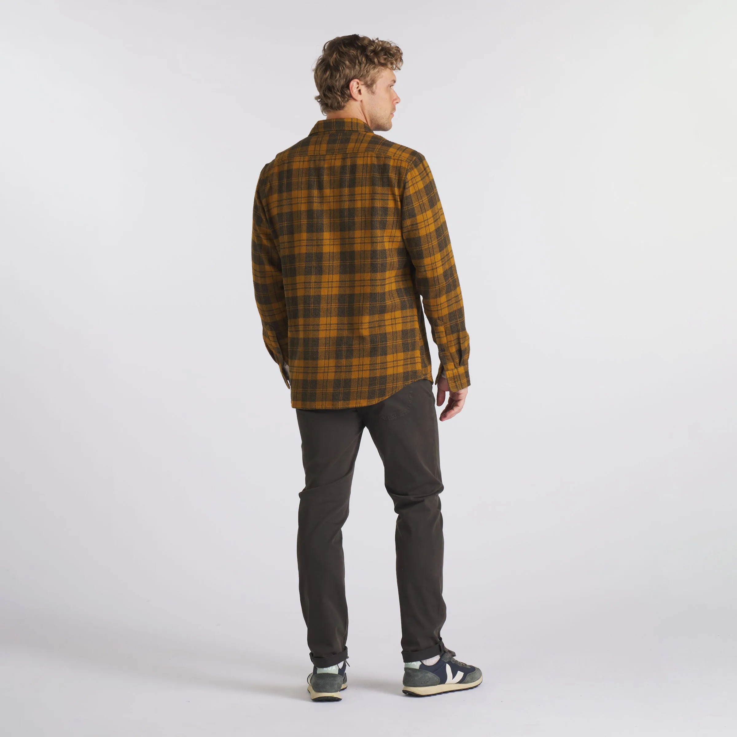 Lightweight Grindle Twill Shirt - Mustard Navy