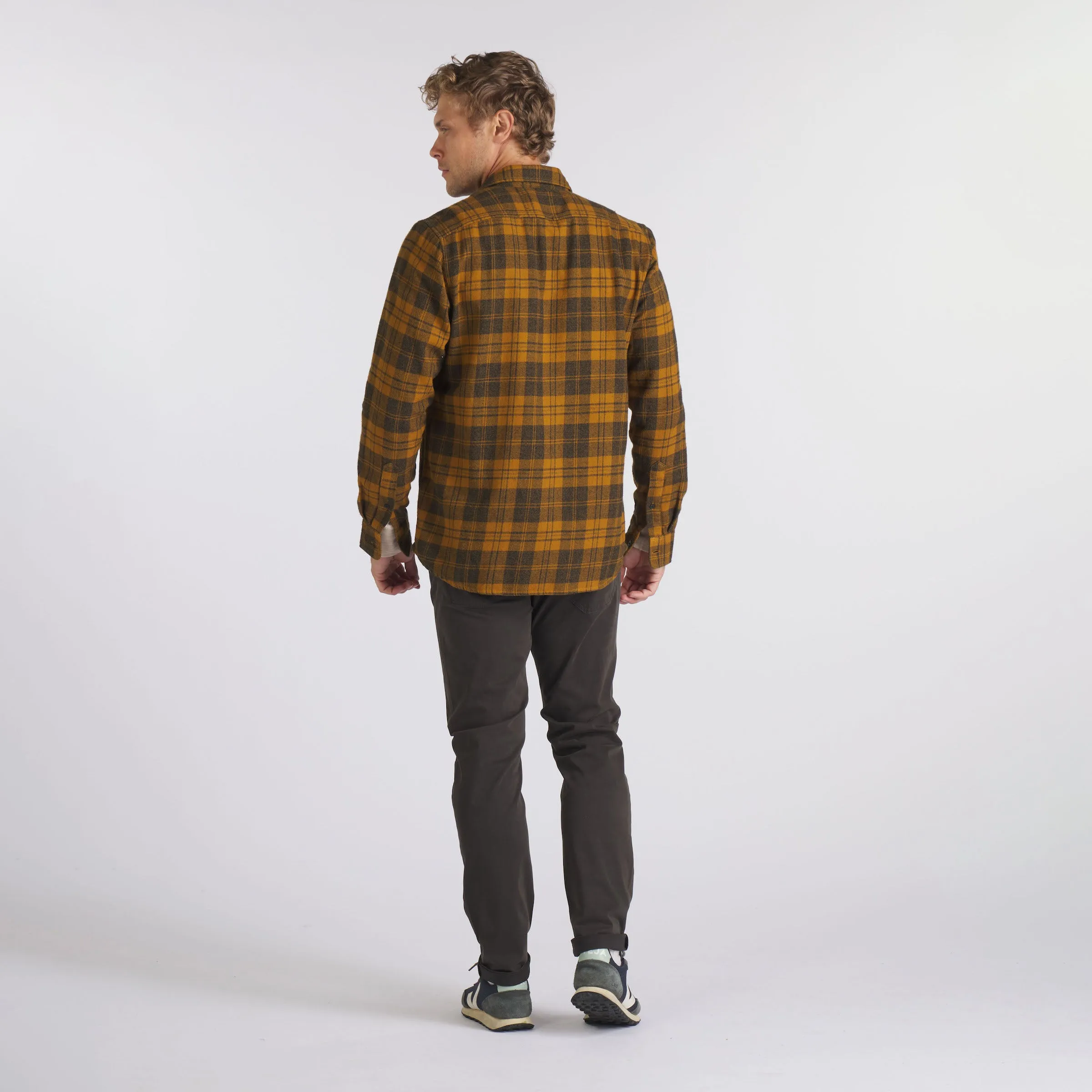 Lightweight Grindle Twill Shirt - Mustard Navy