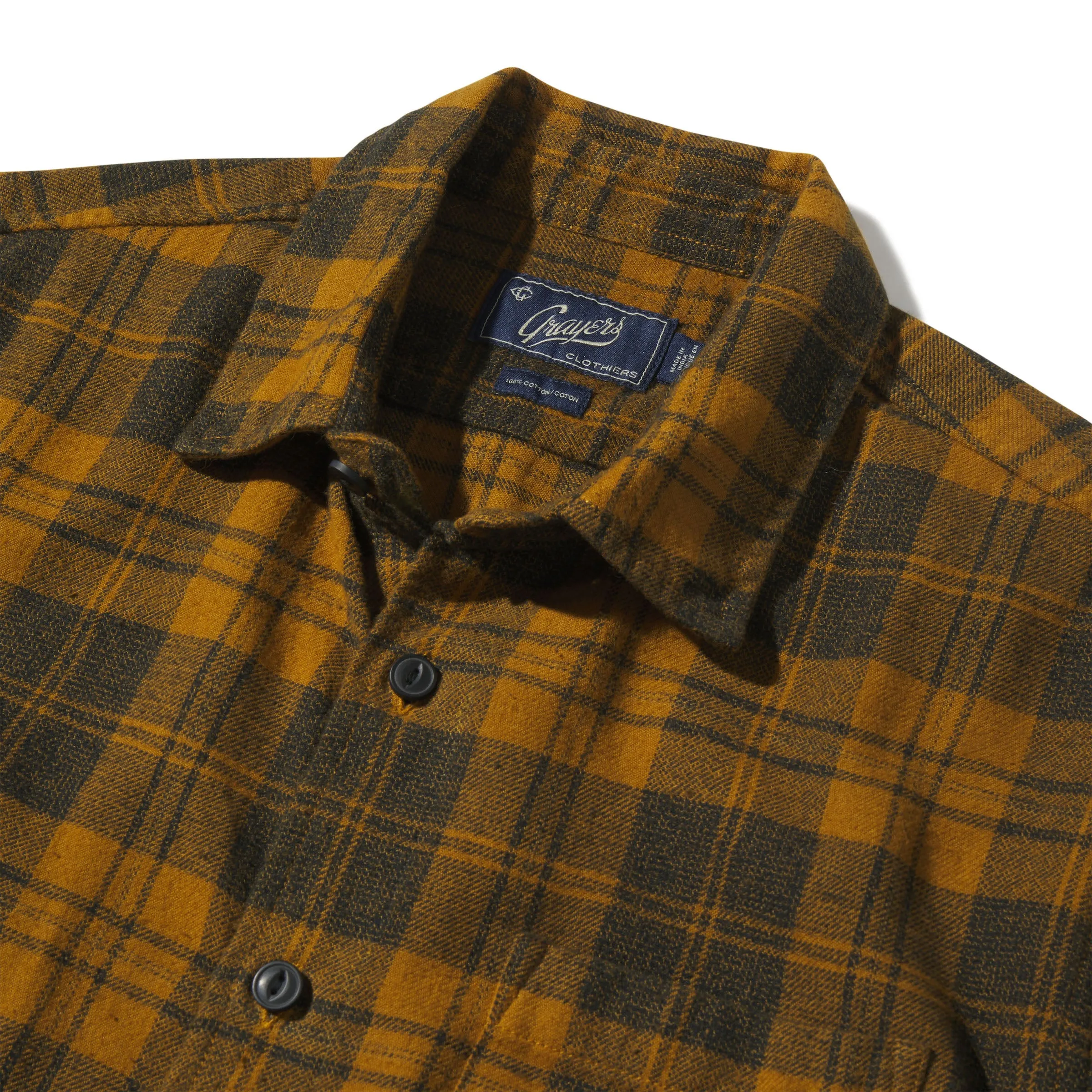 Lightweight Grindle Twill Shirt - Mustard Navy