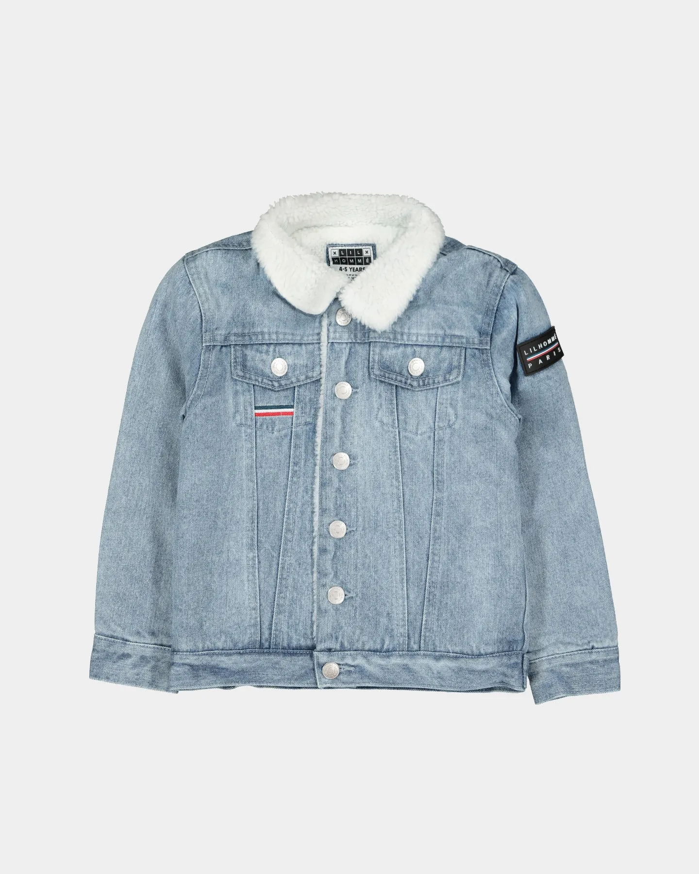 Lil Hommé Kids Sceap Denim Sherpa Jacket Vintage Blue