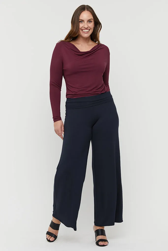 Luxe Wide Leg Pants - Dark Navy