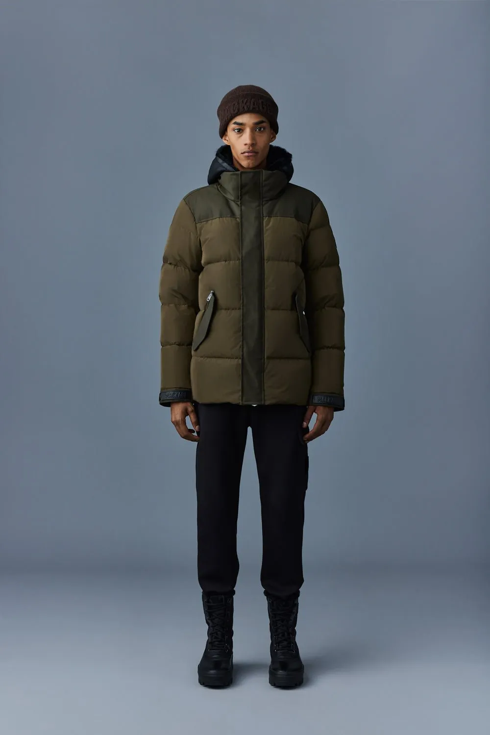 MACKAGE RILEY - Classic Down Jacket With Removable Shearling Bib