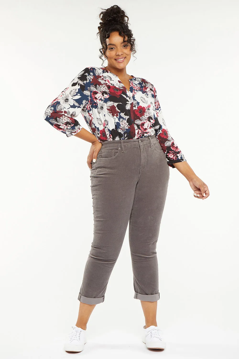 Margot Girlfriend Pants In Plus Size - Volcanic Glass