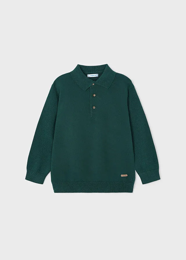 Mayoral Boys Green Fine Knit Polo