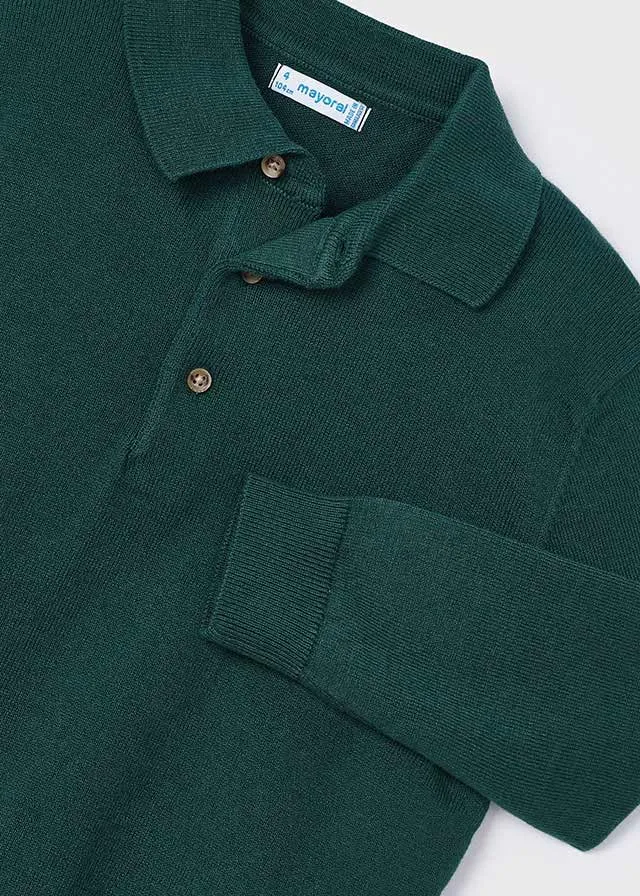 Mayoral Boys Green Fine Knit Polo