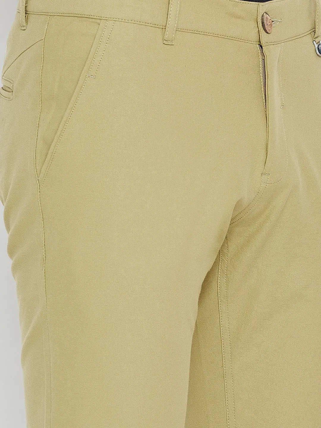 Men Beige Casual Trousers